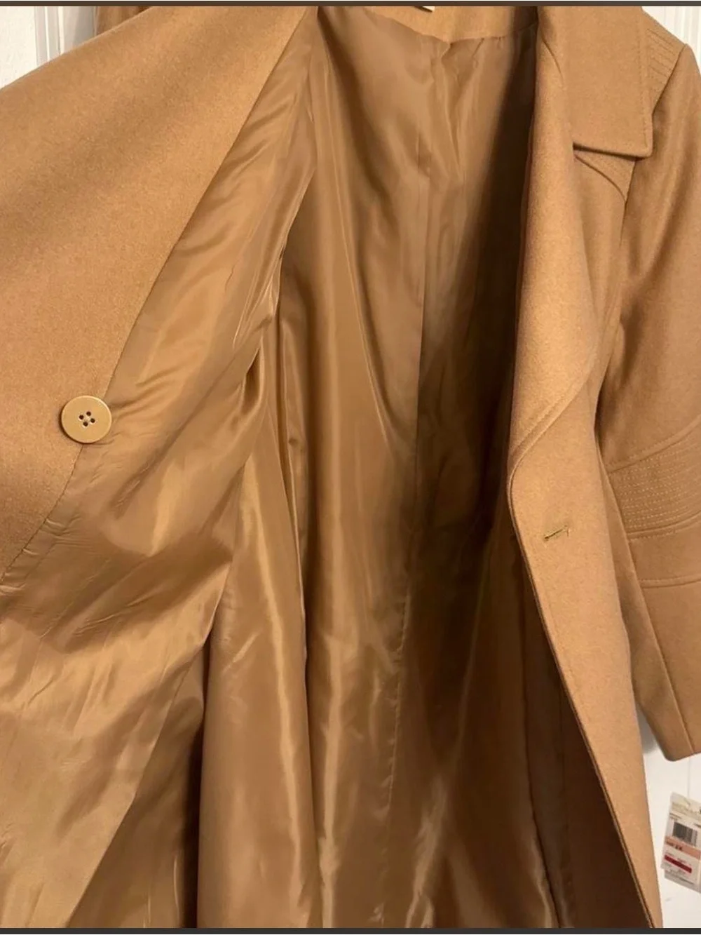 Classic Camel Belted Wool-Blend Coat - Women